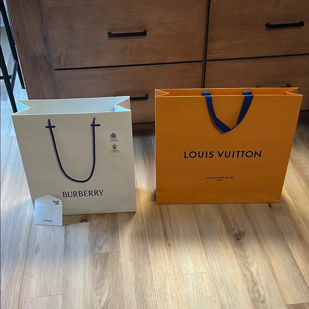 Burberry and Louis Vuitton Shopping Bags